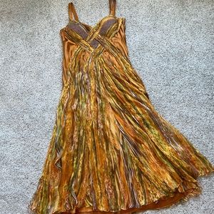 Laurence Miller Silk Orange Print Dress, Size XXL
